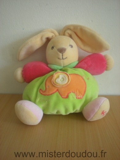 Doudou Lapin Kaloo Vert rouge elephant orange 