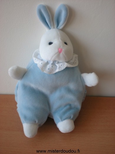 Doudou Lapin - Marque non connue - Lapin bleu blanc dentelle comexo 