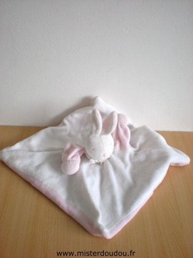 Doudou Lapin Moulin roty Blanc dessus rose dessous 