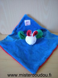 Doudou Lapin Moulin roty Bleu dessus rouge dessous 