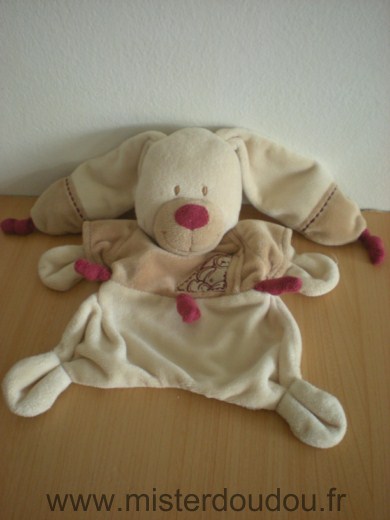 Doudou Lapin Nicotoy Beige bordeau 