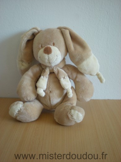 Doudou Lapin Nicotoy Beige marron 