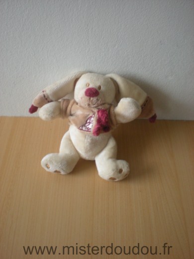 Doudou Lapin Nicotoy Beige marron 