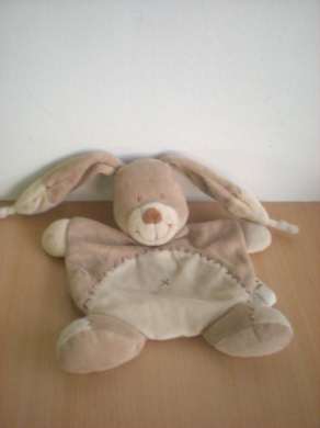 Doudou Lapin Nicotoy Beige marron 