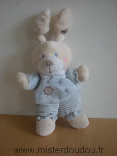 Doudou Lapin Nicotoy Bleu 