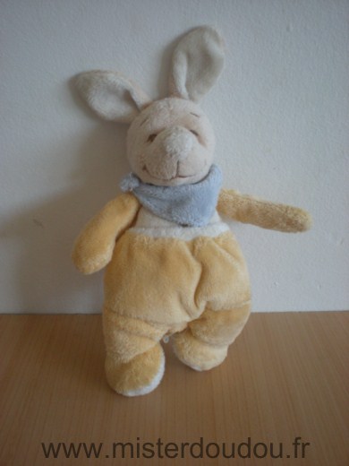 Doudou Lapin Noukie s Beige foulard bleu 