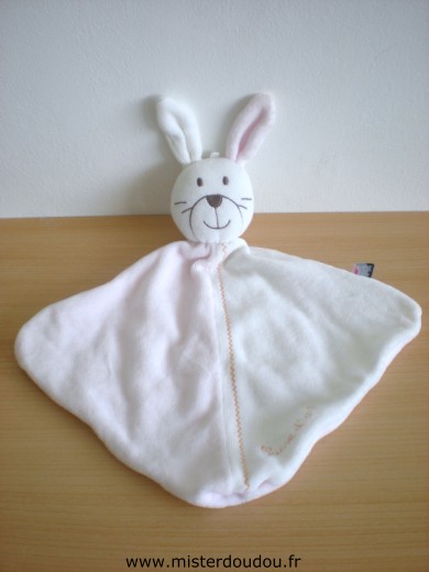 Doudou Lapin Sucre d orge Rose blanc 