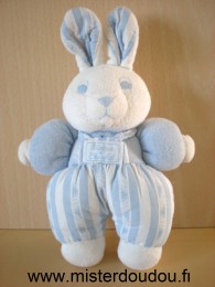 Doudou Lapin Tartine et chocolat Bleu blanc 