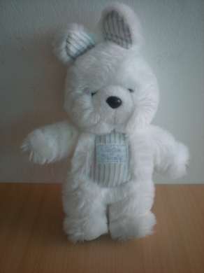 Doudou Lapin Tartine et chocolat En peluche blanche 