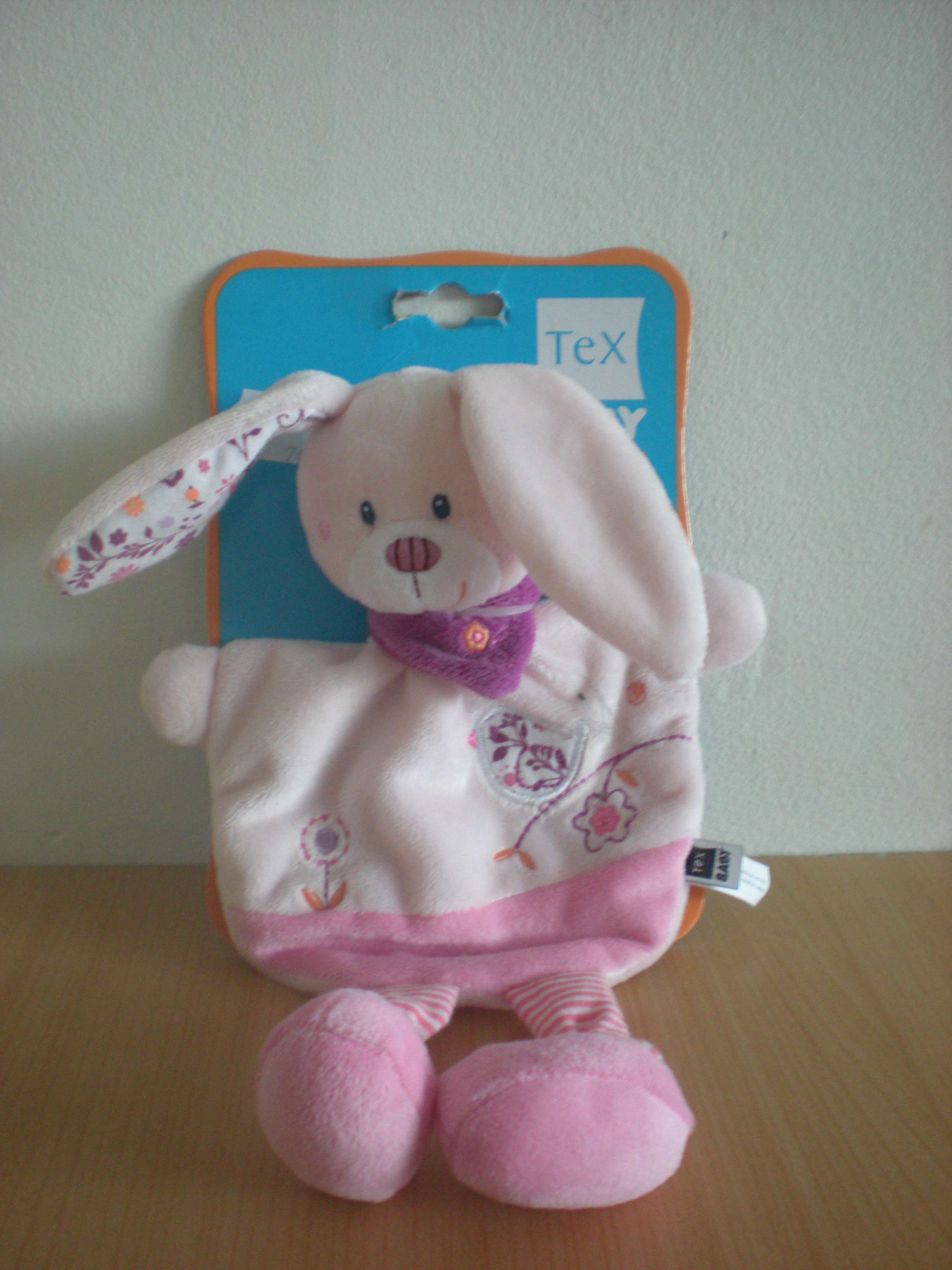 Doudou Lapin Tex Rose 