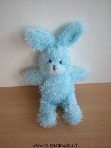 Doudou Lapin Yves rocher Bleu N'a plus son étiquette