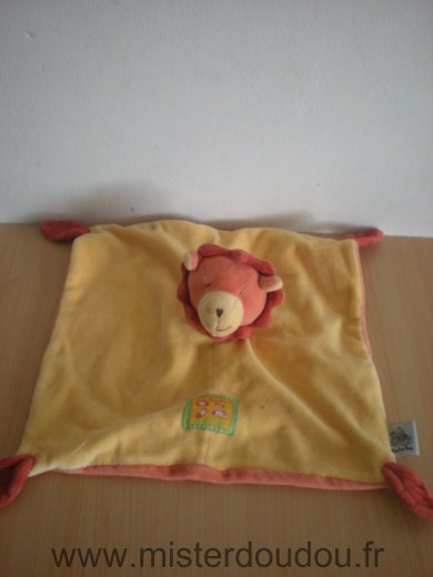 Doudou Lion Moulin roty Jaune orange les loustics 