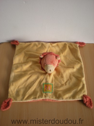 Doudou Lion Moulin roty Jaune rouge les loustics 