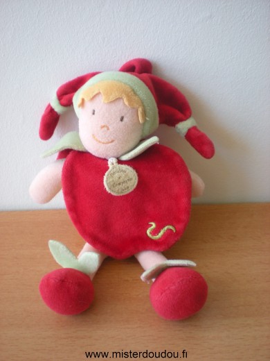 Doudou Lutin Doudou et compagnie Rouge jaune vert 