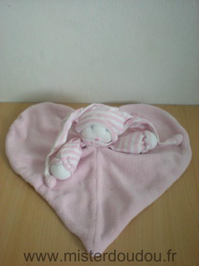 Doudou Lutin Moulin roty Coeur rose 