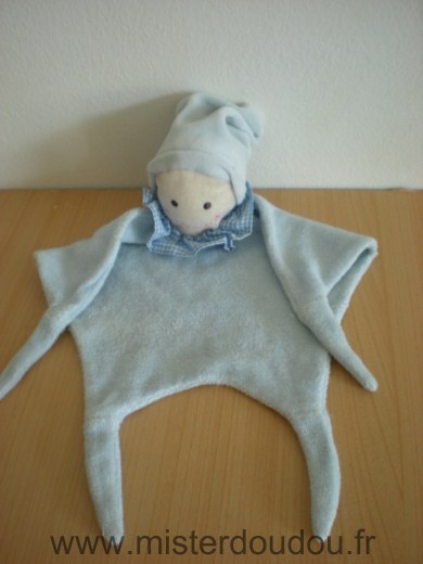 Doudou Lutin - marque non connue - Bleu onnet bleu tissus eponge coton 