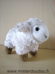 Doudou Mouton Anna club plush Ecru blanc marron Boite sonore de fonctionne plus