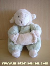 Doudou Mouton Cmp Vert écru coussin écru 