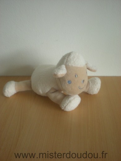 Doudou Mouton Sucre d orge Ecru beige 