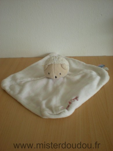 Doudou Mouton Sucre d orge Raye blanc rose 