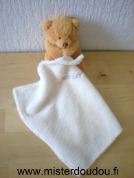 Doudou Ours Baby nat Beige mouchoir babynat  écru 