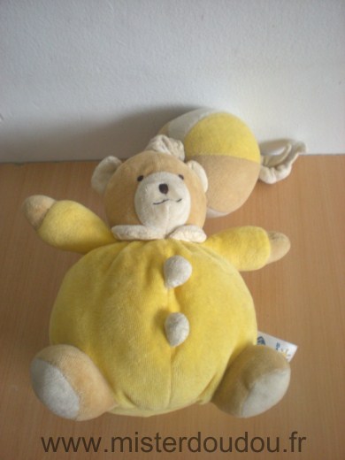 Doudou Ours Baby sun Jaune 