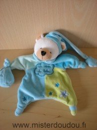 Doudou Ours Cmp Bleu vert Avec sac poudre à dormir