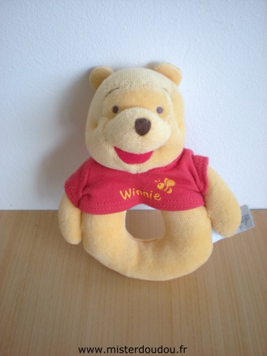 Doudou Ours Disney Winnie orange tshirt rouge 