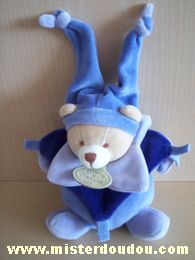 Doudou Ours Doudou et compagnie Bleu mauve 