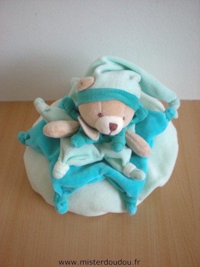 Doudou Ours Doudou et compagnie Bleu turquoise 