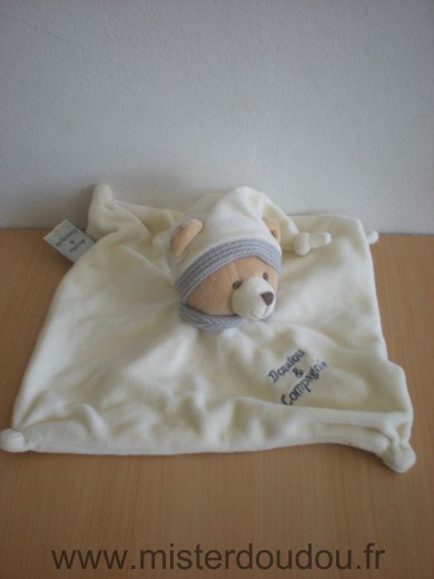 Doudou Ours Doudou et compagnie Ecru gris 