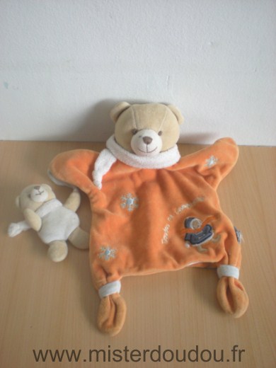 Doudou Ours Doudou et compagnie Orange Traces de feutre