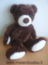 Doudou Ours Gipsy Marron blanc Grand modèle