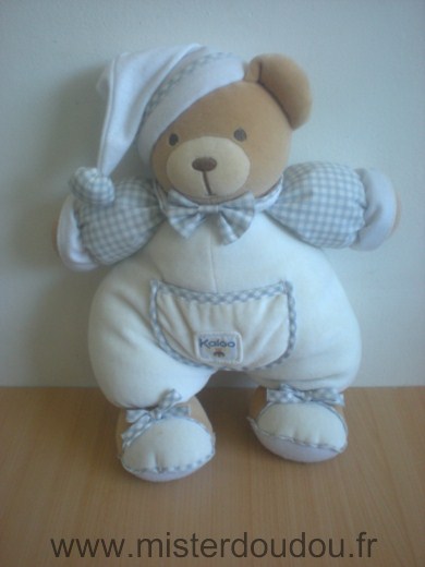 Doudou Ours Kaloo Blanc bleu 