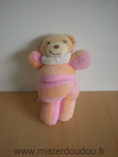 Doudou Ours Kaloo Rose orange 