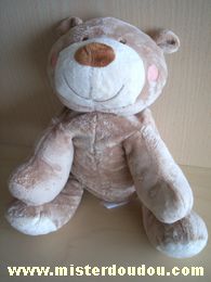 Doudou Ours Kiabi baby Beige ronds roses sur les joues Etiquette sans marque. 
marque kiabi ??