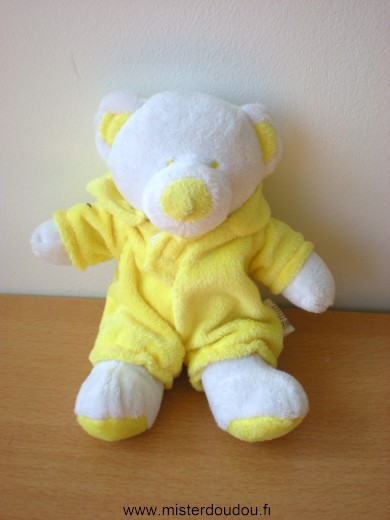 Doudou Ours - Marque non connue - Blanc habit jaune 