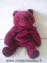 Doudou Ours - Marque non connue - Bordeau foncé Yeux et nez en plastique noir