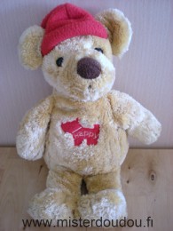 Doudou Ours - Marque non connue - Marron bonnet rouge chien rouge happy 