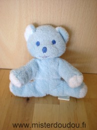 Doudou Ours Mustela Bleu blanc 