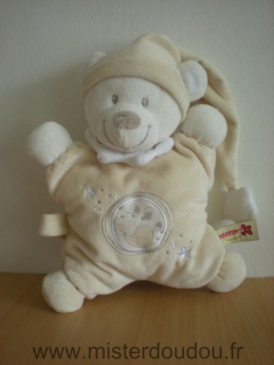 Doudou Ours Nicotoy Beige bonnet beige 