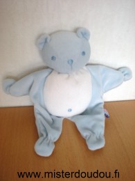 Doudou Ours Sucre d orge Bleu blanc 