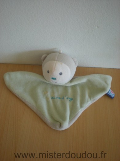 Doudou Ours Sucre d orge Vert gris 