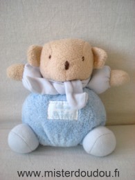 Doudou Ours Tartine et chocolat Beige bleu 