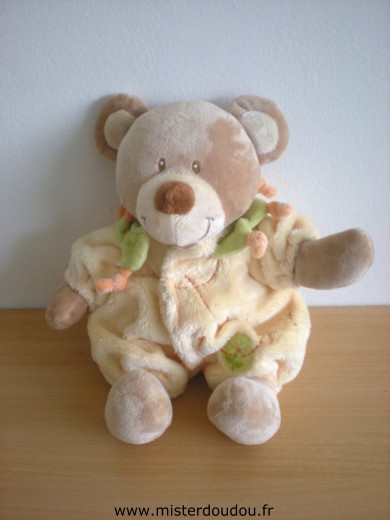 Doudou Ours Tex Beige habit jaune 