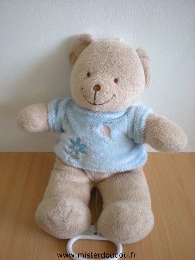 Doudou Ours Tex Beige tshirt bleu 