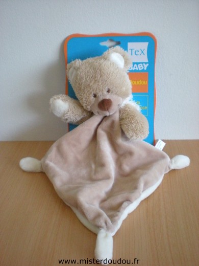 Doudou Ours Tex Marron ecru 