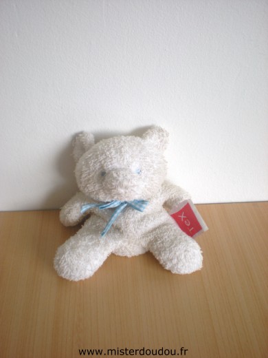 Doudou Ours Tex Tissus eponge blanc 