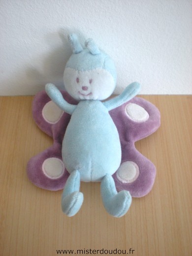 Doudou Papillon - Marque non connue - Bleu violet 