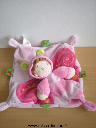 Doudou Poupée Nicotoy Poupee papillon rose 